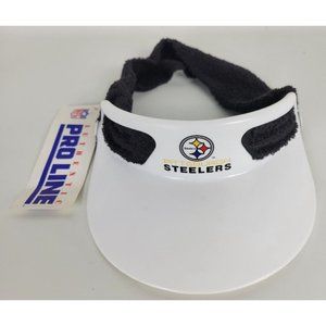 Vintage NWT 80s Pittsburgh Steelers Proline Terry Cloth Staco Visor 1986‎